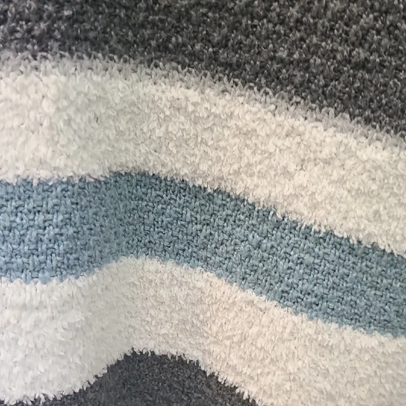 NWOT Staccato Blue and Gray Crew Neck Sweater with Stripes - Picture 3 of 8